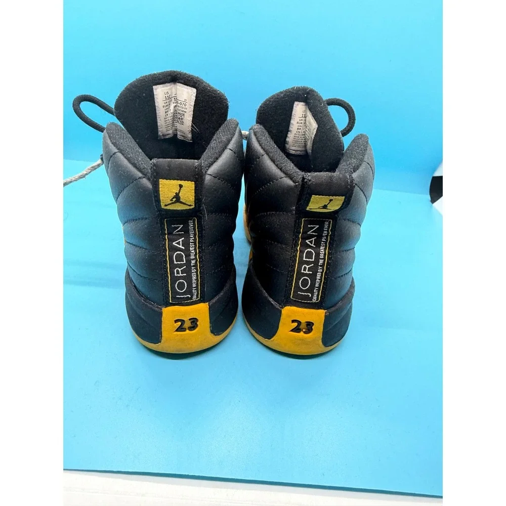 Jordan 12 Retro University Gold Black Toddler Sneakers 850000-070 Size 8C